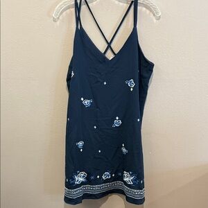 Xhilaration Navy Blue Floral Dress